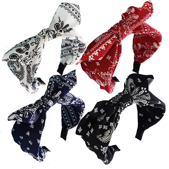 Lvyeer paisley headbands front view showing four-color pack and quick outfit upgrade
