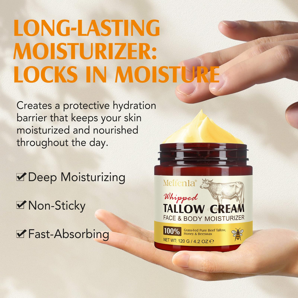 Lxitian label close-up clearly listing tallow, honey and beeswax for ingredient transparency
