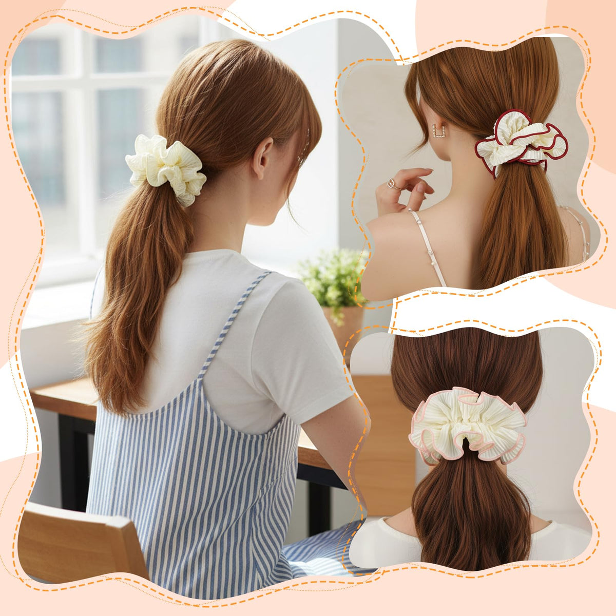 LXUEJIE scrunchie securing a high ponytail for secure comfortable hold
