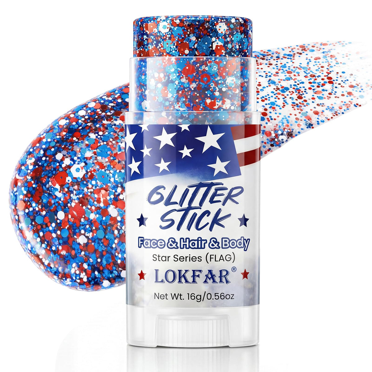 LYBHDAFA front packaging showing patriotic glitter stick and colors