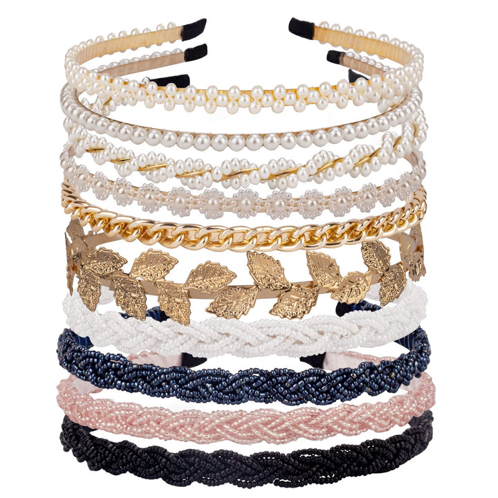 LYroo front pack display showing ten assorted headband styles for outfit versatility