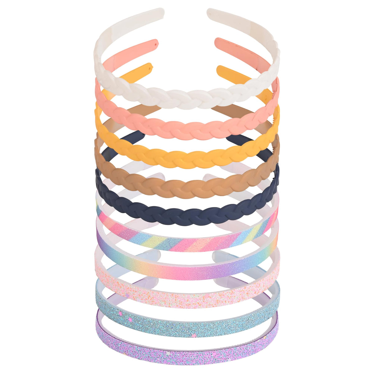 LYroo front packaging shows ten colorful headbands, easy selection benefit
