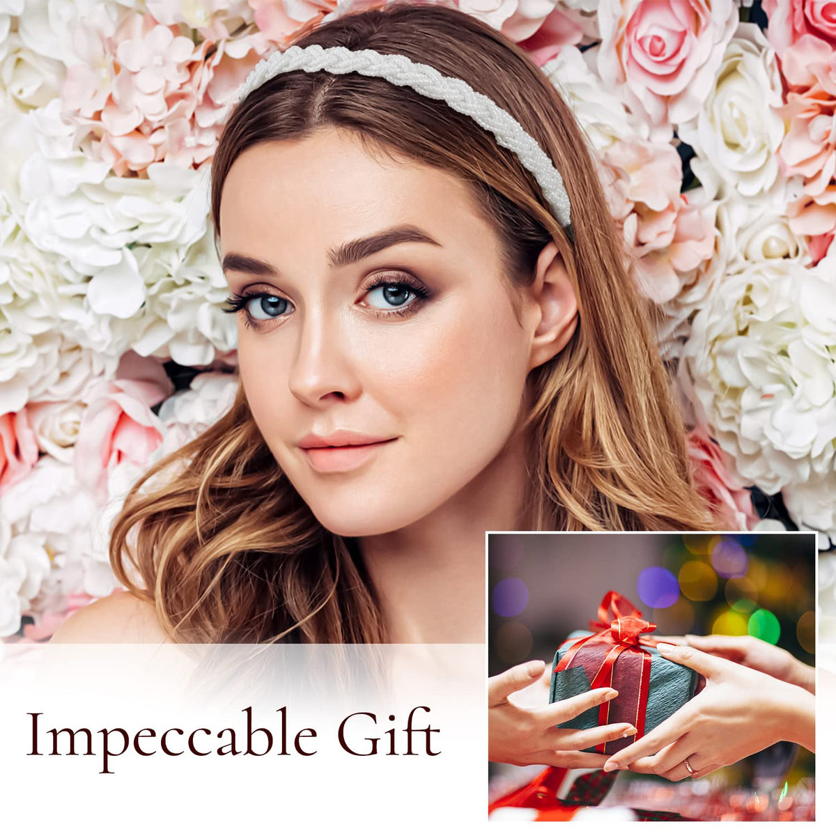 LYroo in use: woman wearing pink headband for polished everyday style