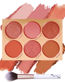 LYSdefeu palette front open showing six matte and shimmer shades, ideal for versatility