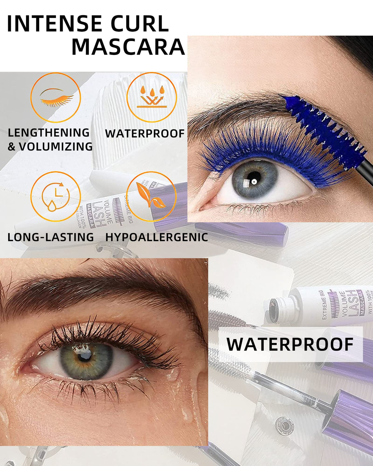 LYSdefeu lashes before and after demonstrating visible volume and length benefit