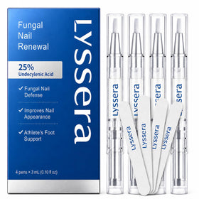 Lyssera front packaging view showing four pens and product benefits