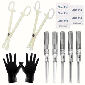 Lyuxzad front packaging showing complete piercing kit benefits clarity