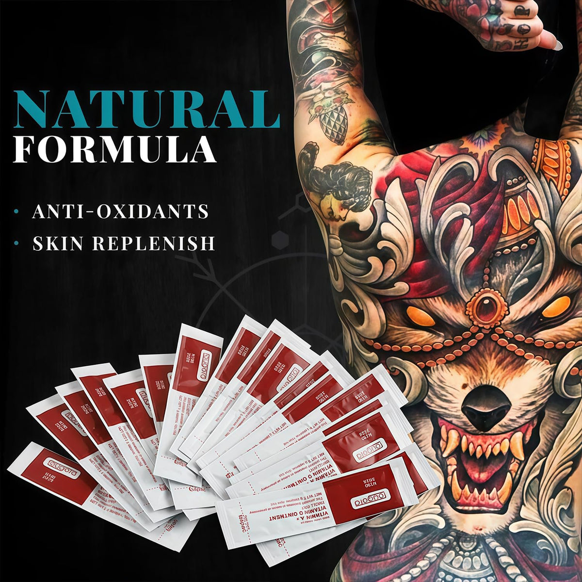 Lyuxzad sachet on bathroom counter lifestyle scene for routine use