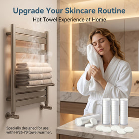 LZDEMI tablet inside towel warmer demonstrating fast hot-towel benefit