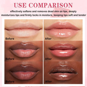 LZXLUKGIR honey lip mask thick application showing deep overnight hydration