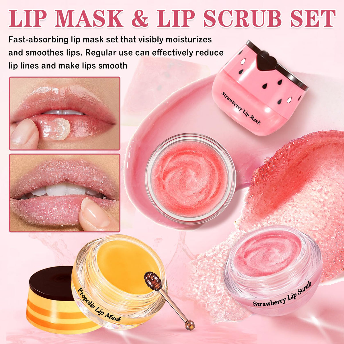 LZXLUKGIR close-up of strawberry scrub texture demonstrating gentle exfoliation