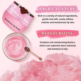 LZXLUKGIR watermelon scrub on fingers showing fine particles for smooth lips