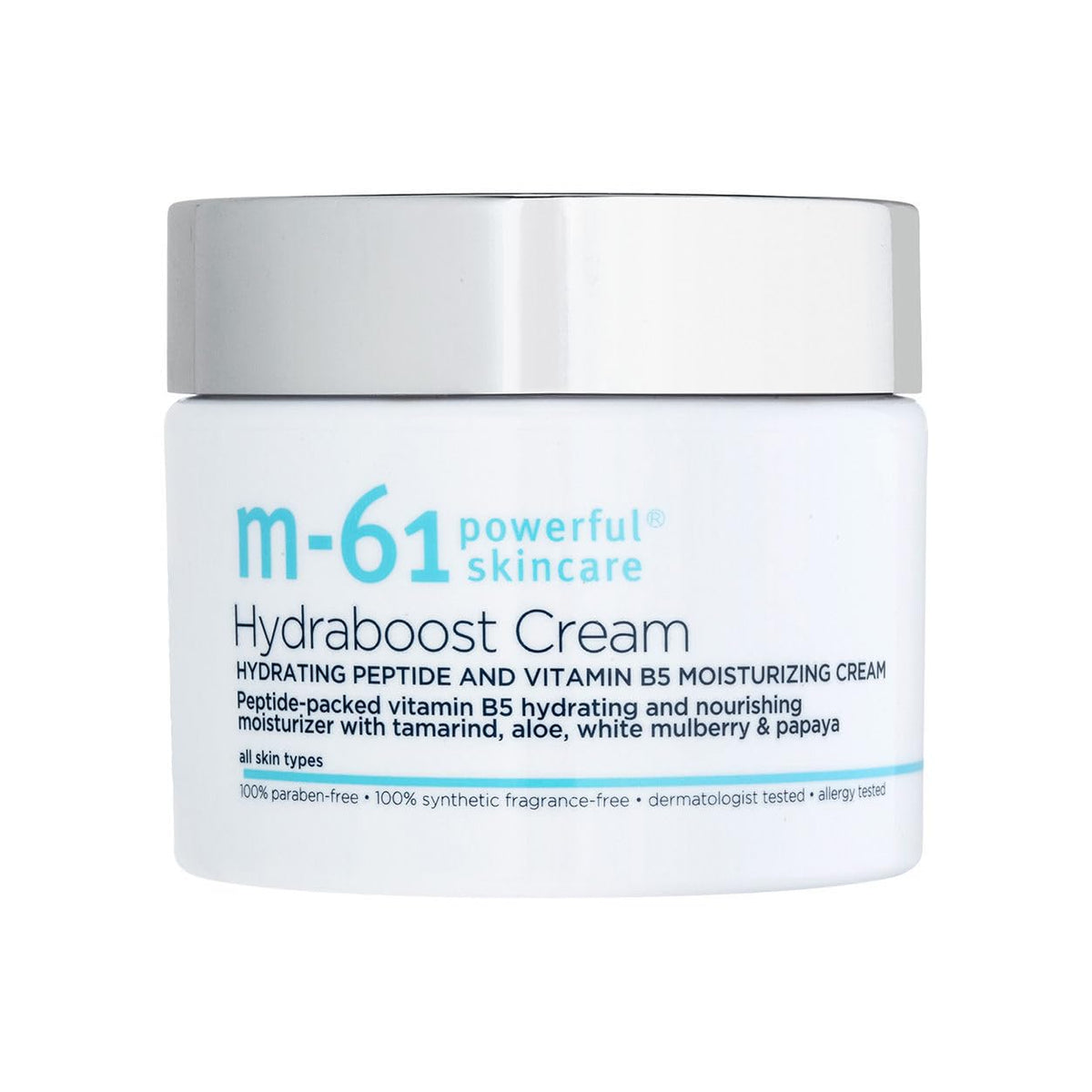 m-61 Hydraboost front jar showing packaging and moisturizing benefit