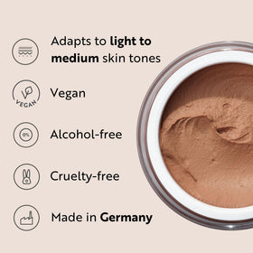 M. Asam applied with a firm brush for buildable, even coverage