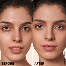 M. Asam applying mousse with brush for even, buildable coverage benefit