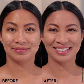M. Asam before and after skin comparison hides redness and dark spots