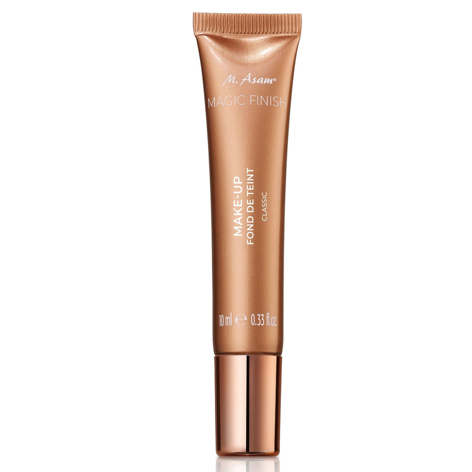 M. Asam product front view showing sample bottle and label, clear branding benefit