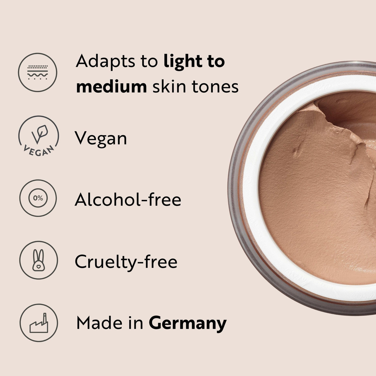 M. Asam mousse in hand for scale demonstrating travel‑friendly size