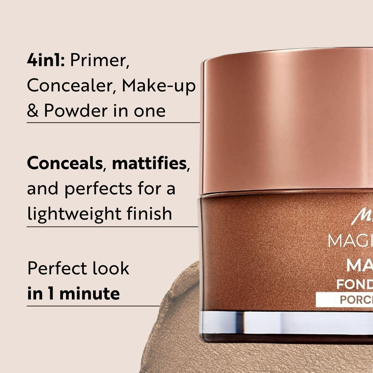 M. Asam mousse texture closeup demonstrating silky, blendable formula benefit