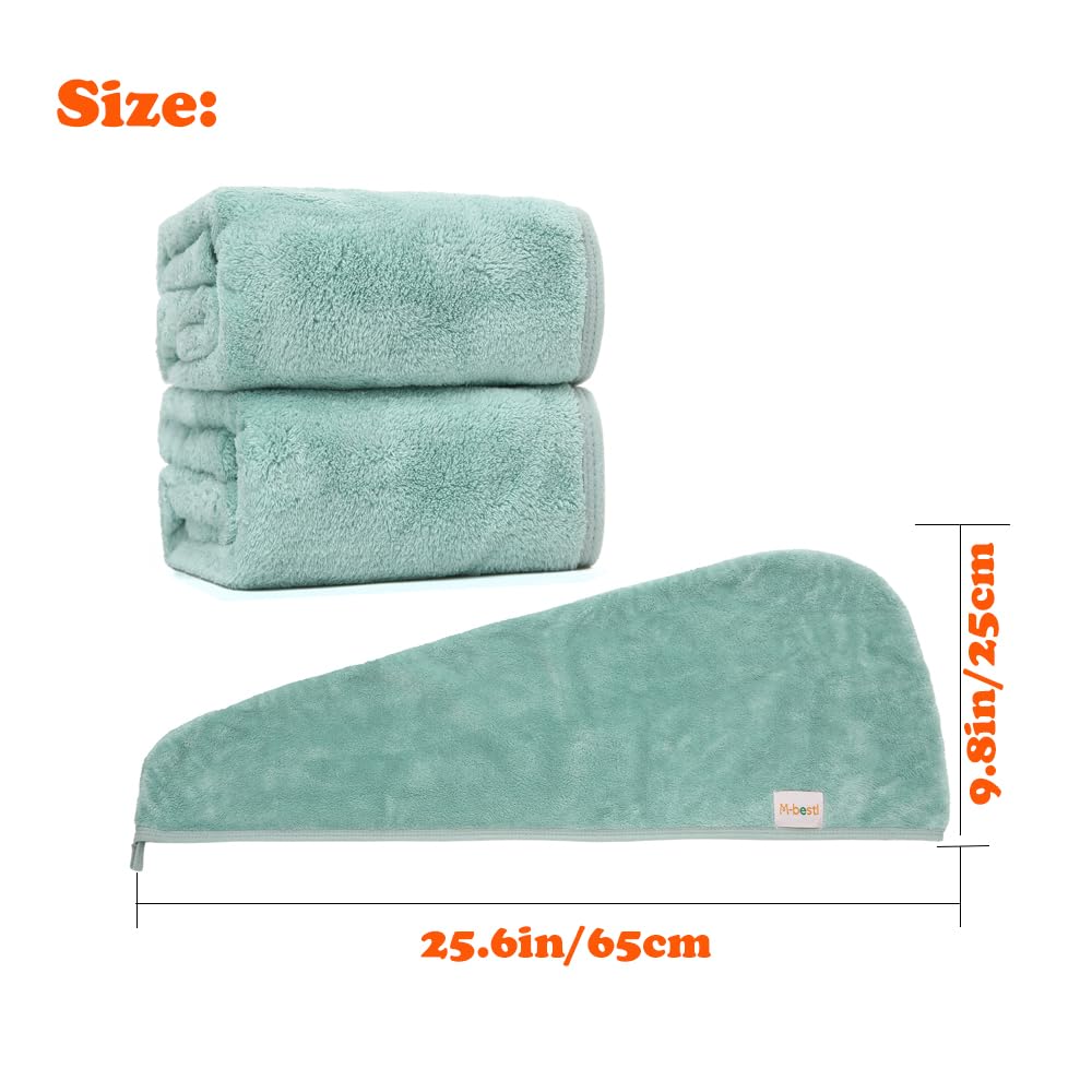 M-bestl two green towels packaged together showing value and ready rotation