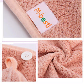 M-bestl wrapped on curly-haired model illustrating curl-friendly gentle drying