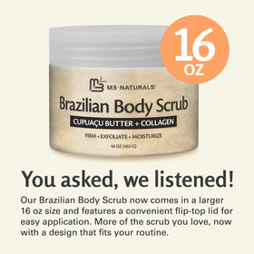M3 Naturals hands applying scrub, gentle polishing for softer skin