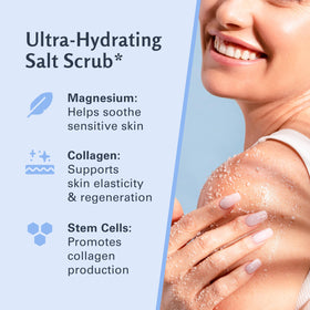 Close-up of Dead Sea salt texture in M3 Naturals scrub for gentle exfoliation