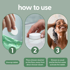M3 Naturals steamer in shower releasing eucalyptus steam for clearer breathing