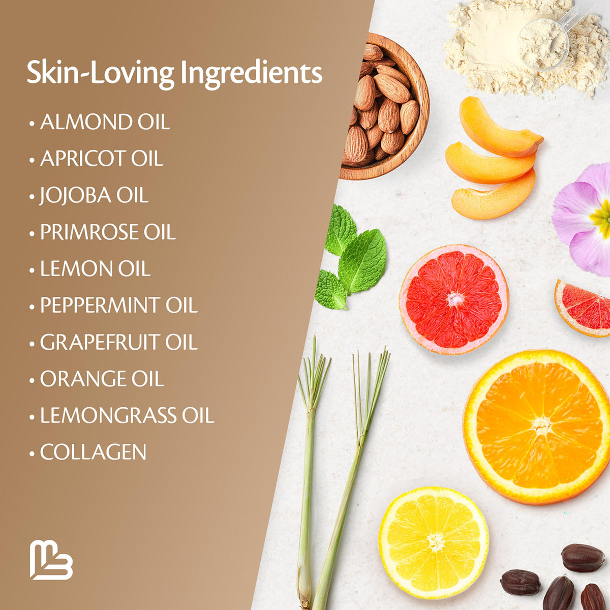 M3 Naturals close-up of brown sugar texture highlighting gentle exfoliation
