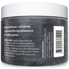 M3 Naturals charcoal salt texture close-up highlighting exfoliant grit