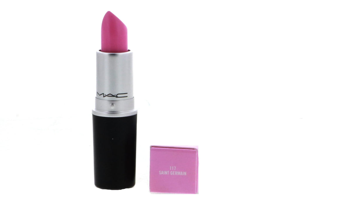 MAC Amplified Saint Germain bullet close-up revealing creamy texture and rich pigment