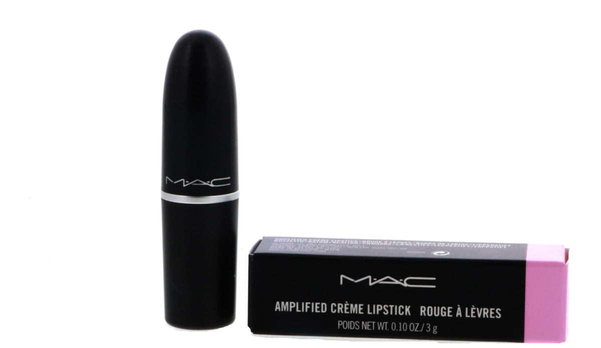 MAC Amplified Saint Germain swatch on skin displaying true pastel pink payoff
