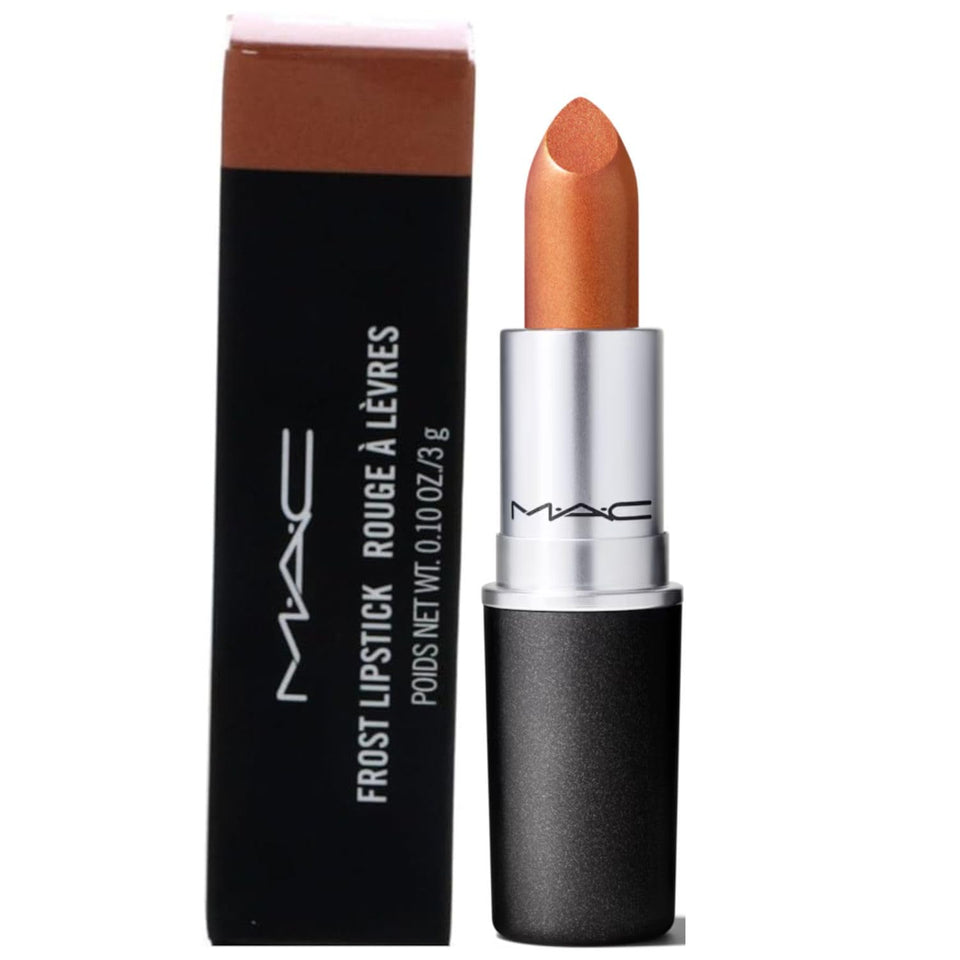 MAC Bronze Shimmer front packaging showing the lipstick bullet and brand for quick identification and shelf appeal