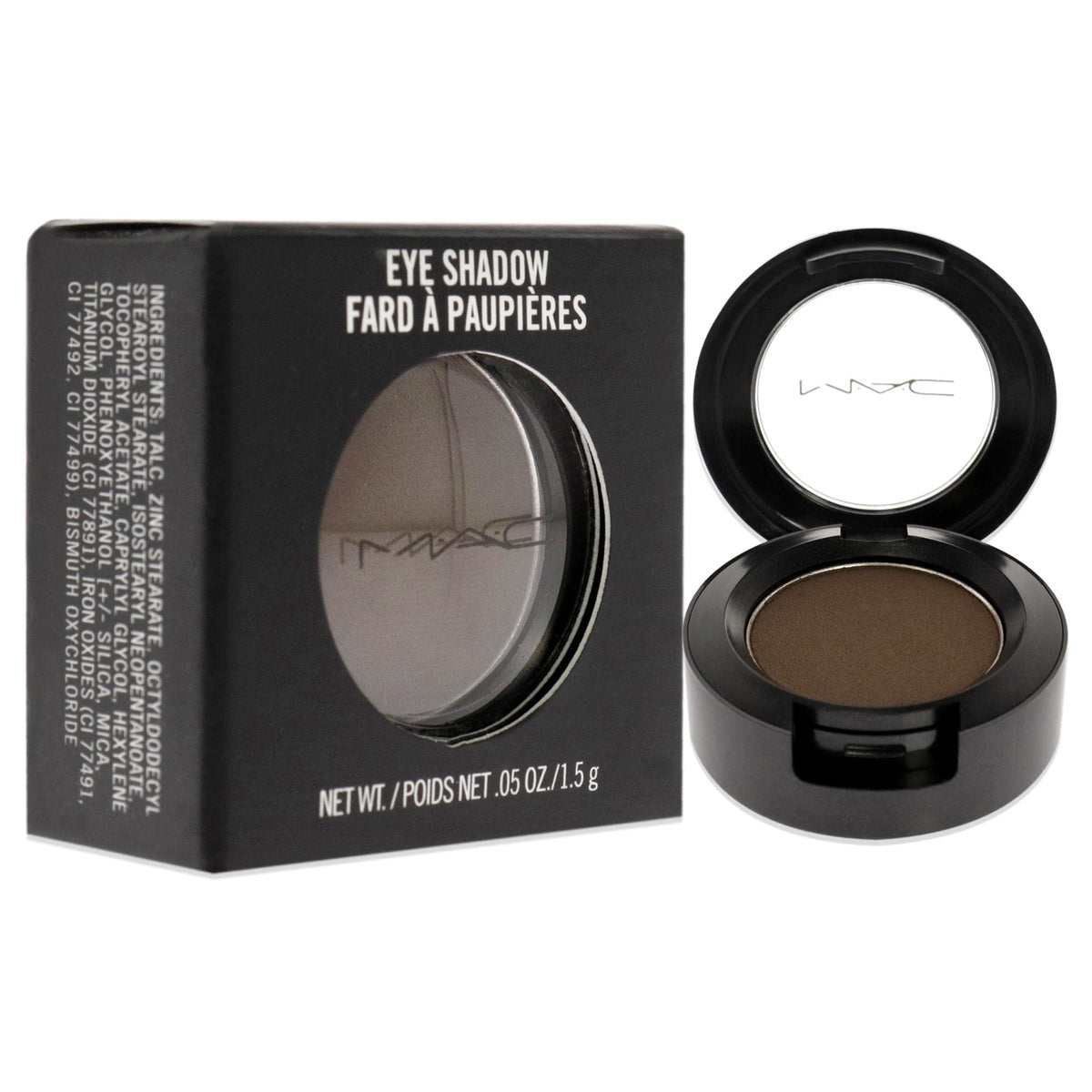 MAC Brun applied as eye swatch on arm showing versatile brown tone and buildable coverage