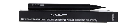 MAC Brushstroke Liner front view showing sleek pen design and branding for easy grip