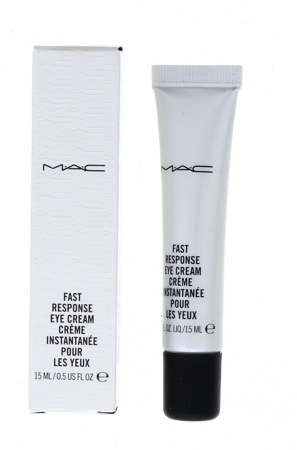 MAC Fast Response Eye Cream front tube showing label and compact size benefit