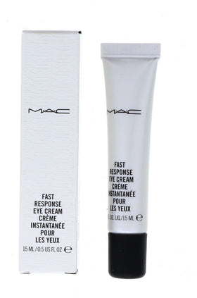 MAC Fast Response Eye Cream front tube showing label and compact size benefit