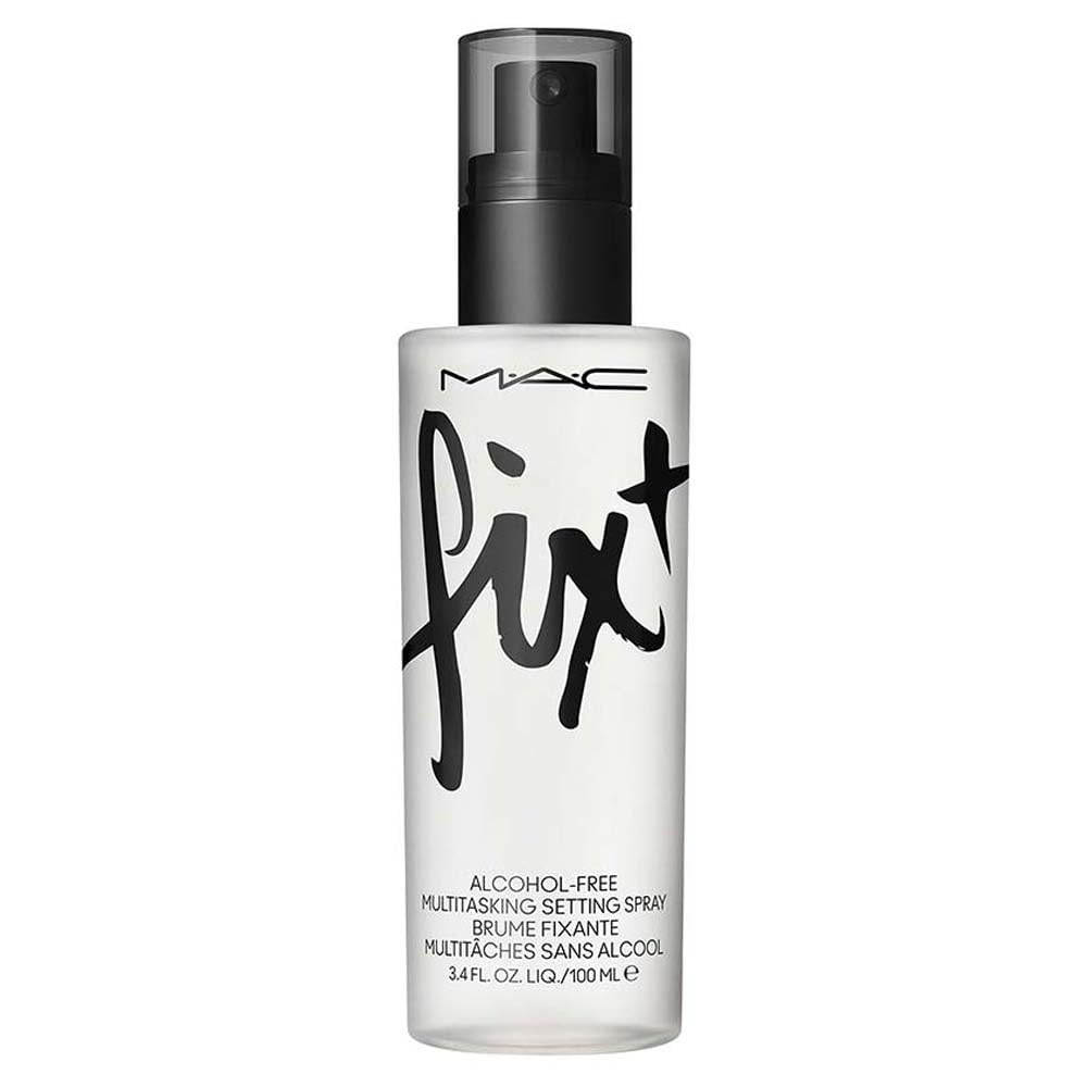 MAC mist on skin close-up showing lightweight finish and blending benefit