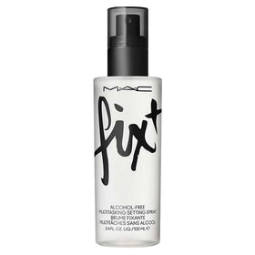 MAC mist on skin close-up showing lightweight finish and blending benefit
