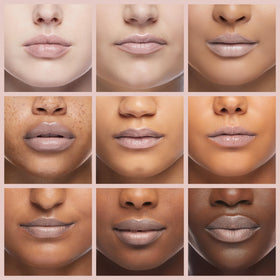 MAC closeup of lips wearing the frost gel demonstrating luminous runway-ready finish
