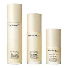 MAC Hyper Real Serumizer styled on bathroom vanity suggesting daily routine radiance