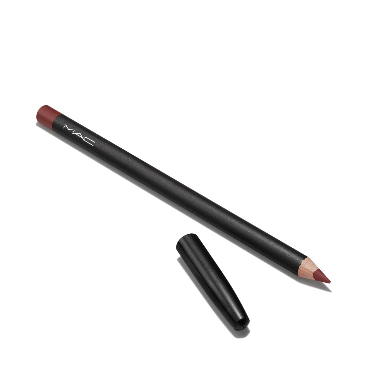 MAC lip pencil mahogany front packaging showing shade and brand benefit