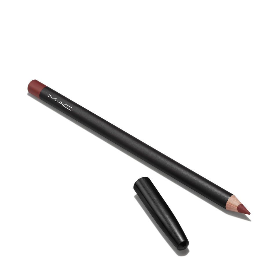 MAC lip pencil mahogany front packaging showing shade and brand benefit