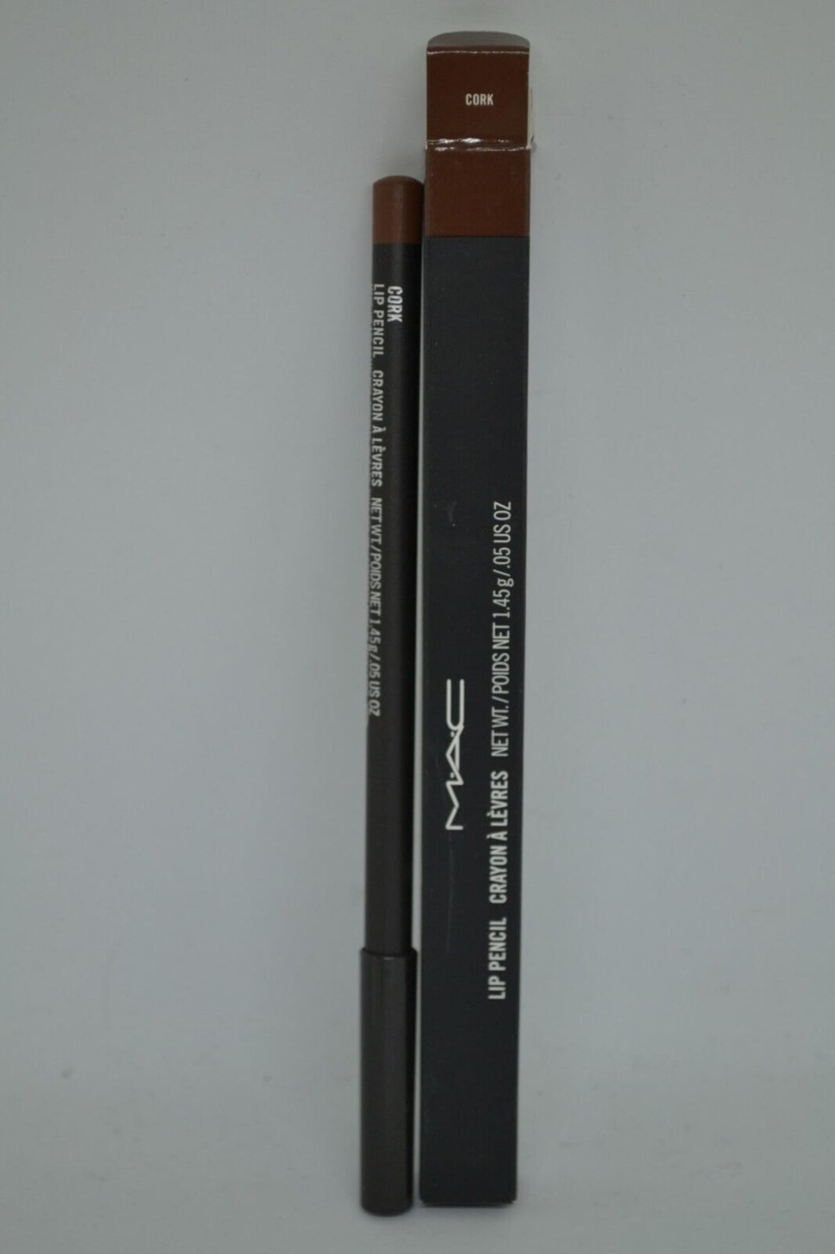 MAC lip pencil paired with lipstick Cork showing coordinated neutral shade pairing benefit