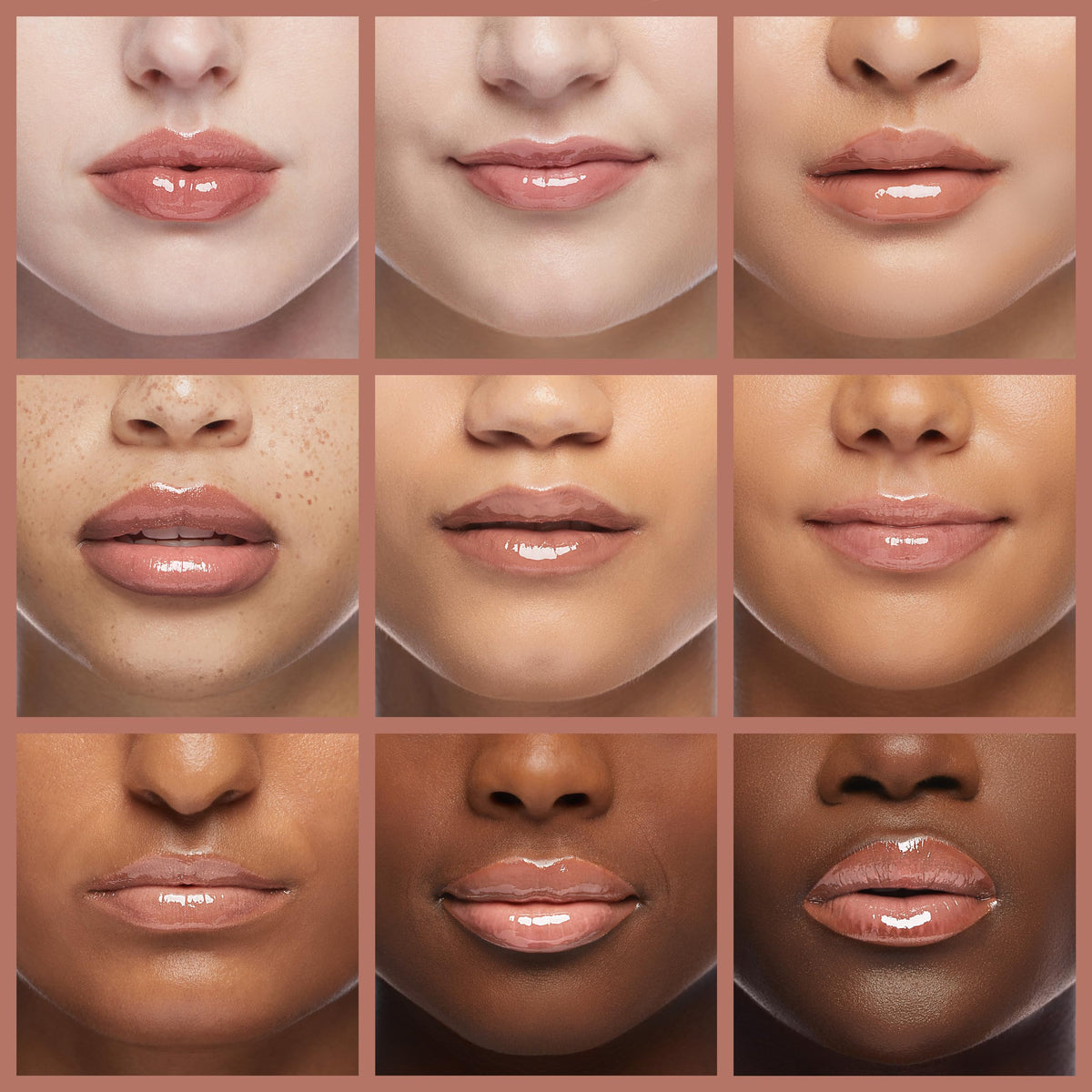 MAC Lipglass applied on lips showing reflective gloss and fuller-look benefit