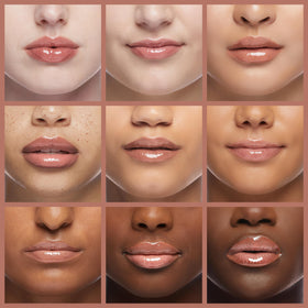 MAC Lipglass applied on lips showing reflective gloss and fuller-look benefit