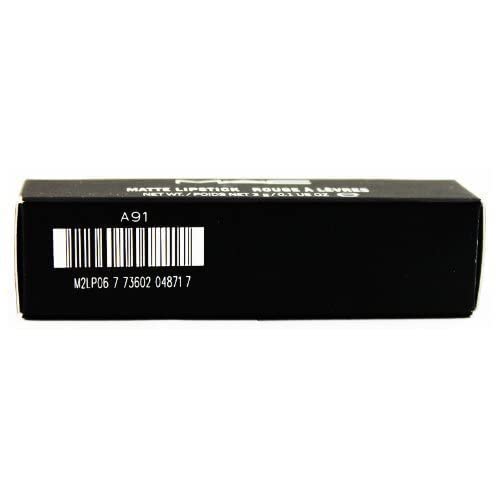 MAC lipstick box label showing shade and product info for informed choice