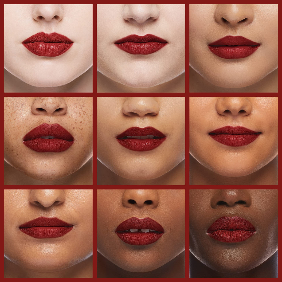 MAC lipstick worn on lips closeup showing defined matte finish and flattering look