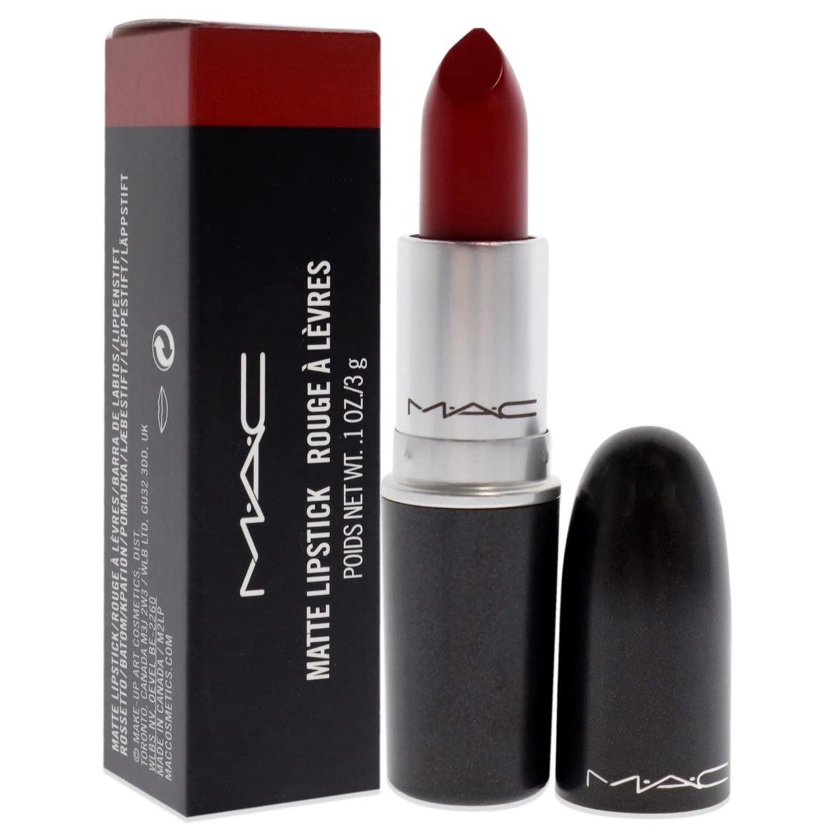 MAC lipstick swatch on arm showing true pigment and color payoff benefit