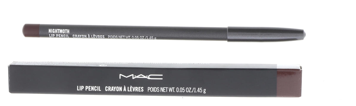 MC mac lip pencil nightmoth in use application on lips demonstrates precision and color payoff